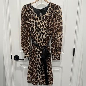 Long Sleeve Leopard Dress